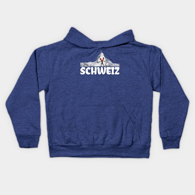 Ski Schweiz Matterhorn Switzerland Kids Hoodie by peter2art